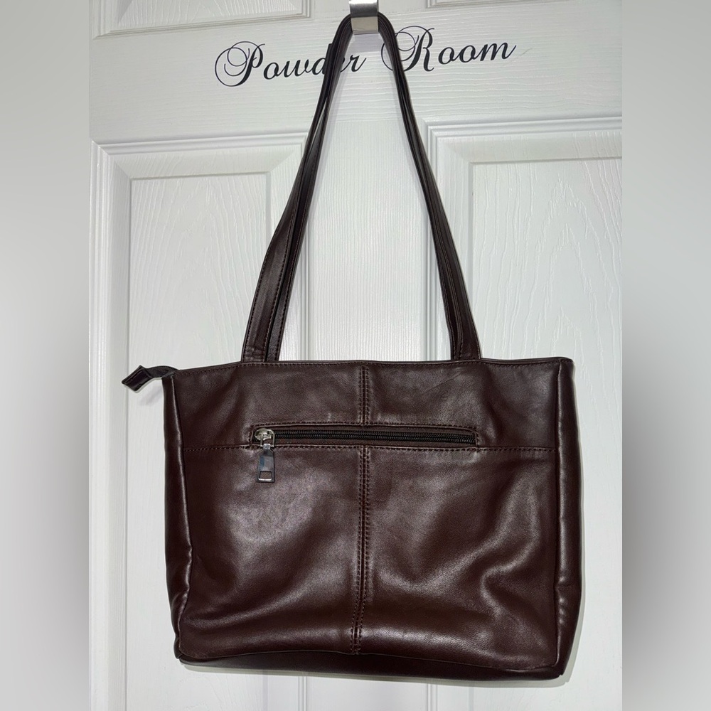 Wilsons Leather Tote Organizers Classic Brown Leather Shoulder Bag - Picture 3 of 10